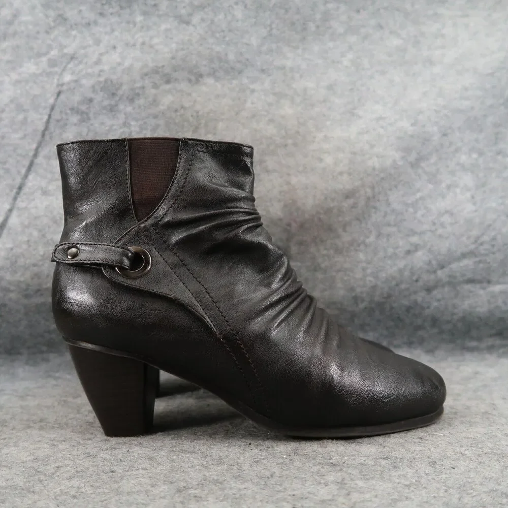 Spring Step Shoes Womens 39 Patrizia Bootie Block Heel Slouchy Leather Fashion